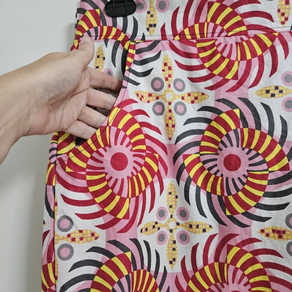 Grass Fields African Pencil Skirt Girls SZ 14 (30x23) Geometric Print Zipper EUC